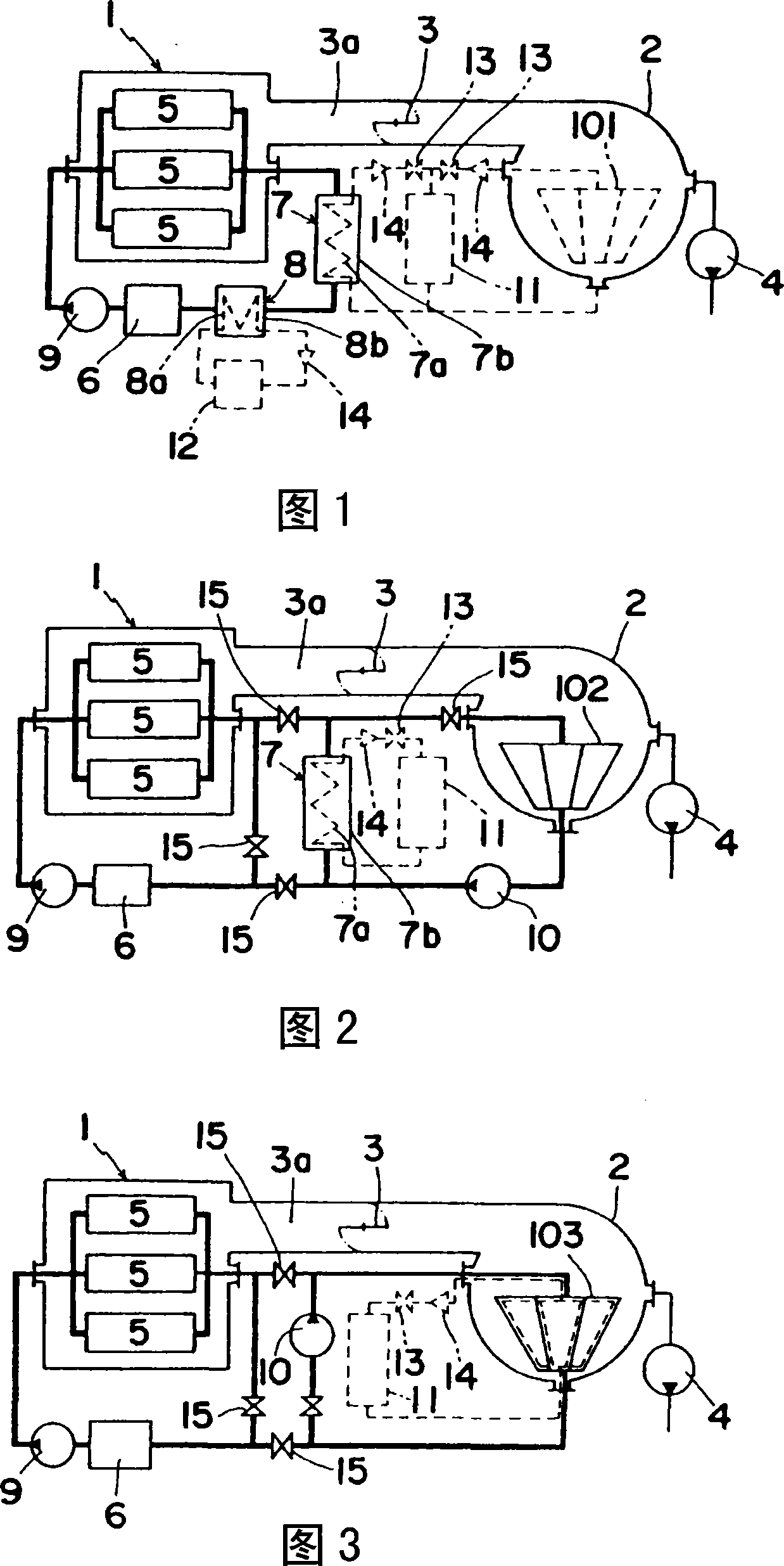 Steam condenser of vacuum plant