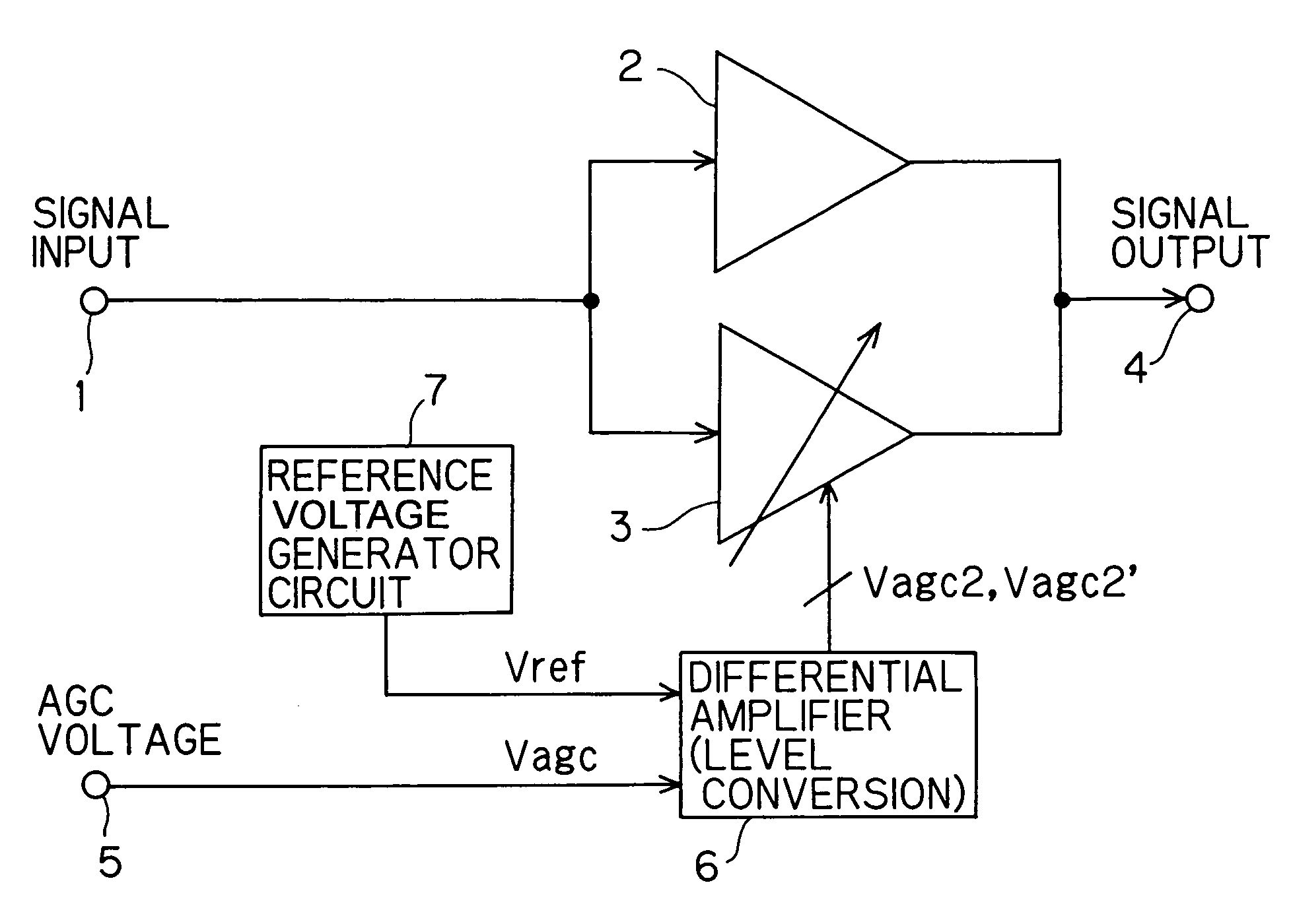 AGC amplifier circuit for use in a digital satellite broadcast receiver apparatus