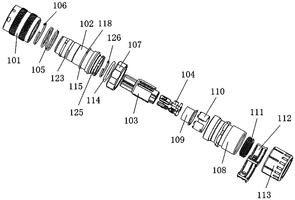 High-voltage connector with secondary locking structure