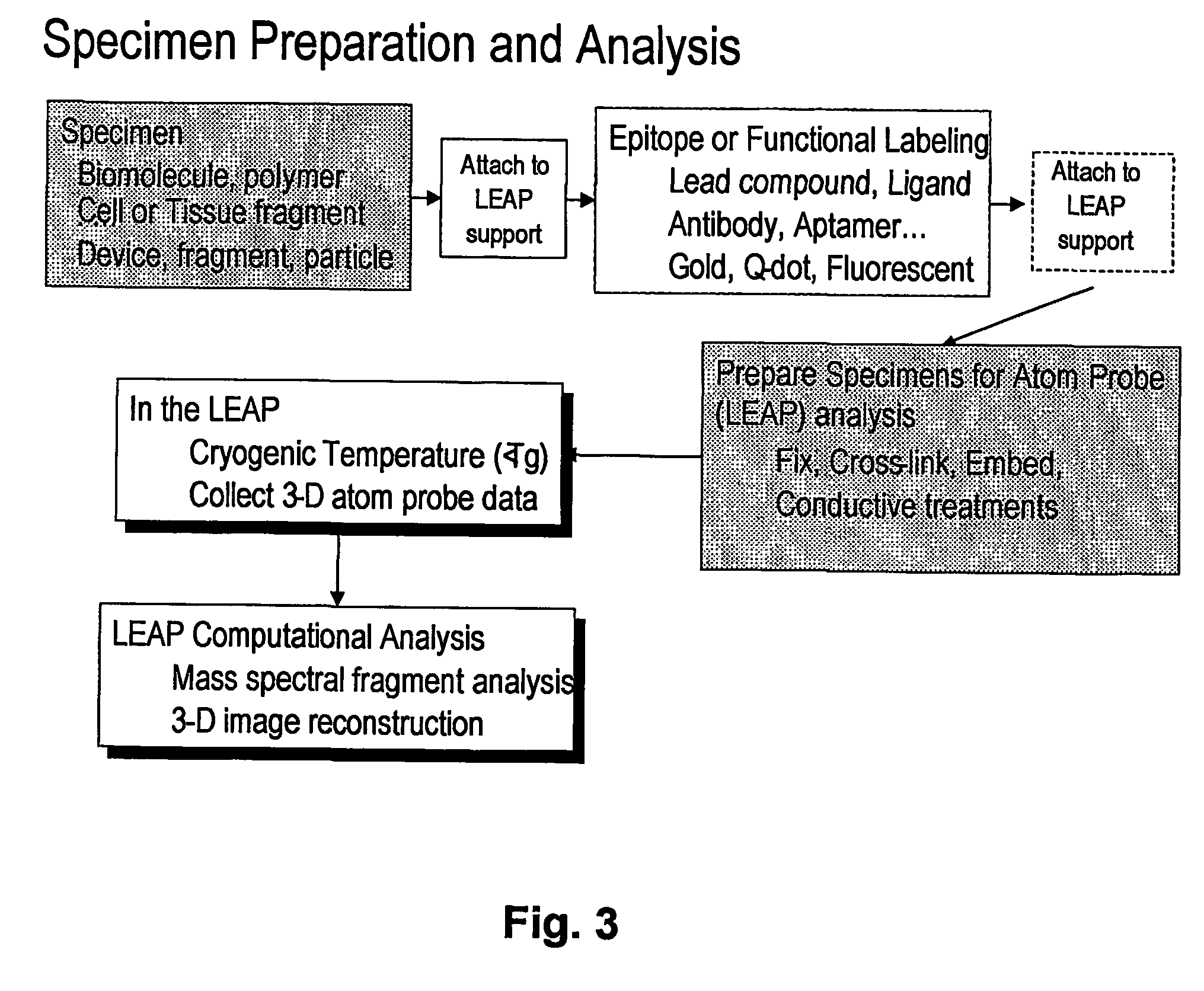 Method to determine 3-d elemental composition and structure of biological and organic materials via atom probe microscopy