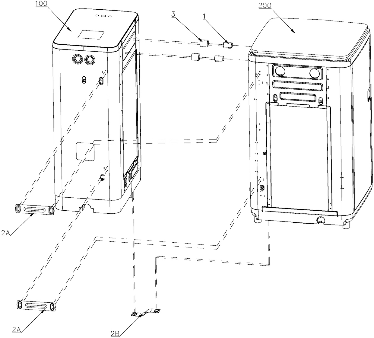 Mounting structure of flocculation module and flocculation washing machine