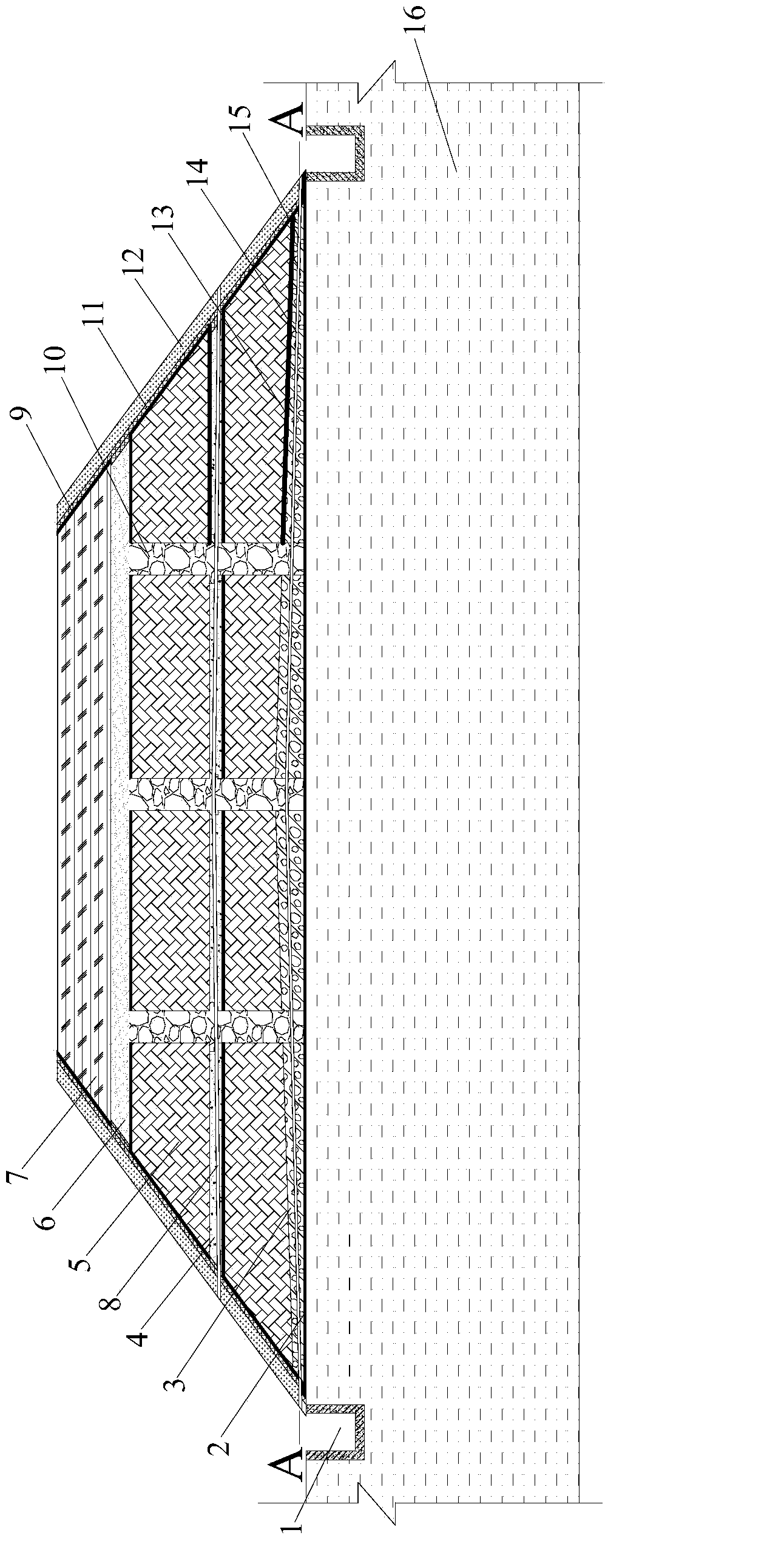 Three-dimensional-drainage roadbed structure for preventing water damage of road in cold region and construction method thereof