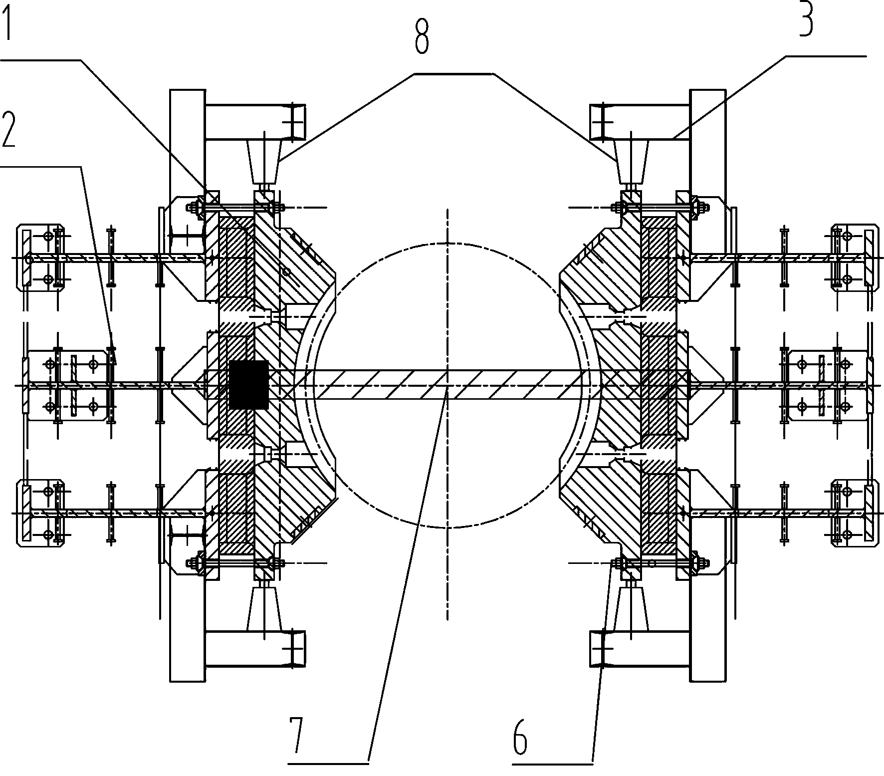 Ship lift nut column installation auxiliary adjustment method