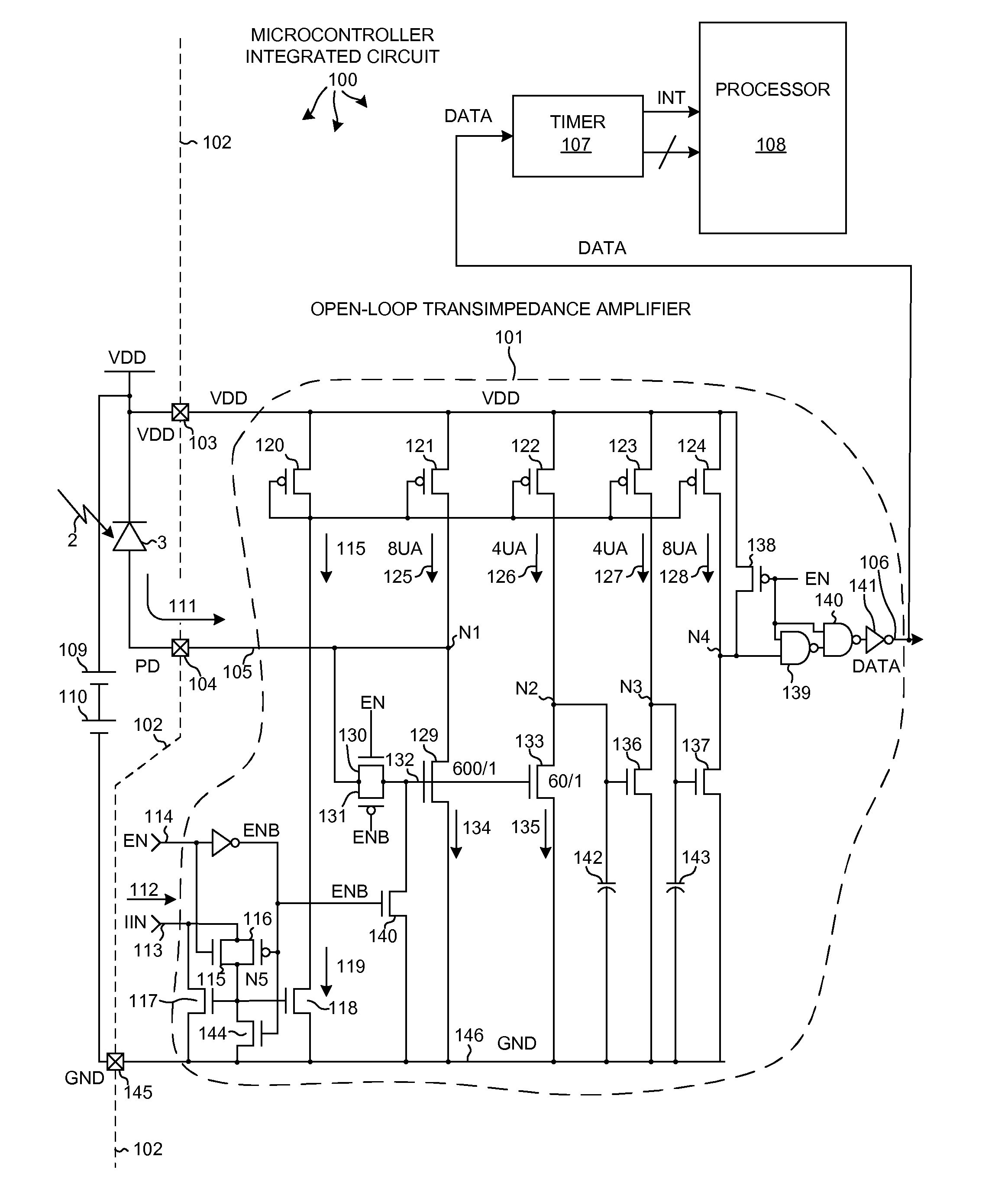 Open-Loop Transimpedance Amplifier for Infrared Diodes