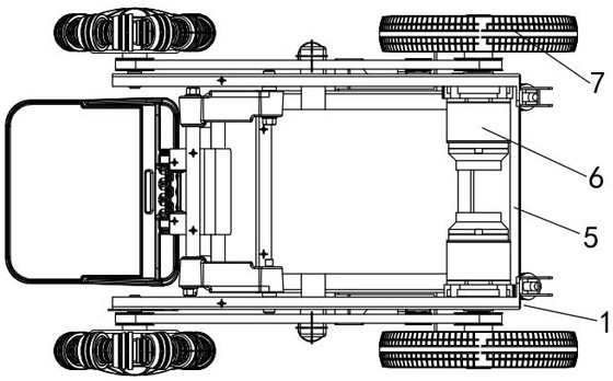 Chassis with four-wheel-drive electric wheels and working method of chassis