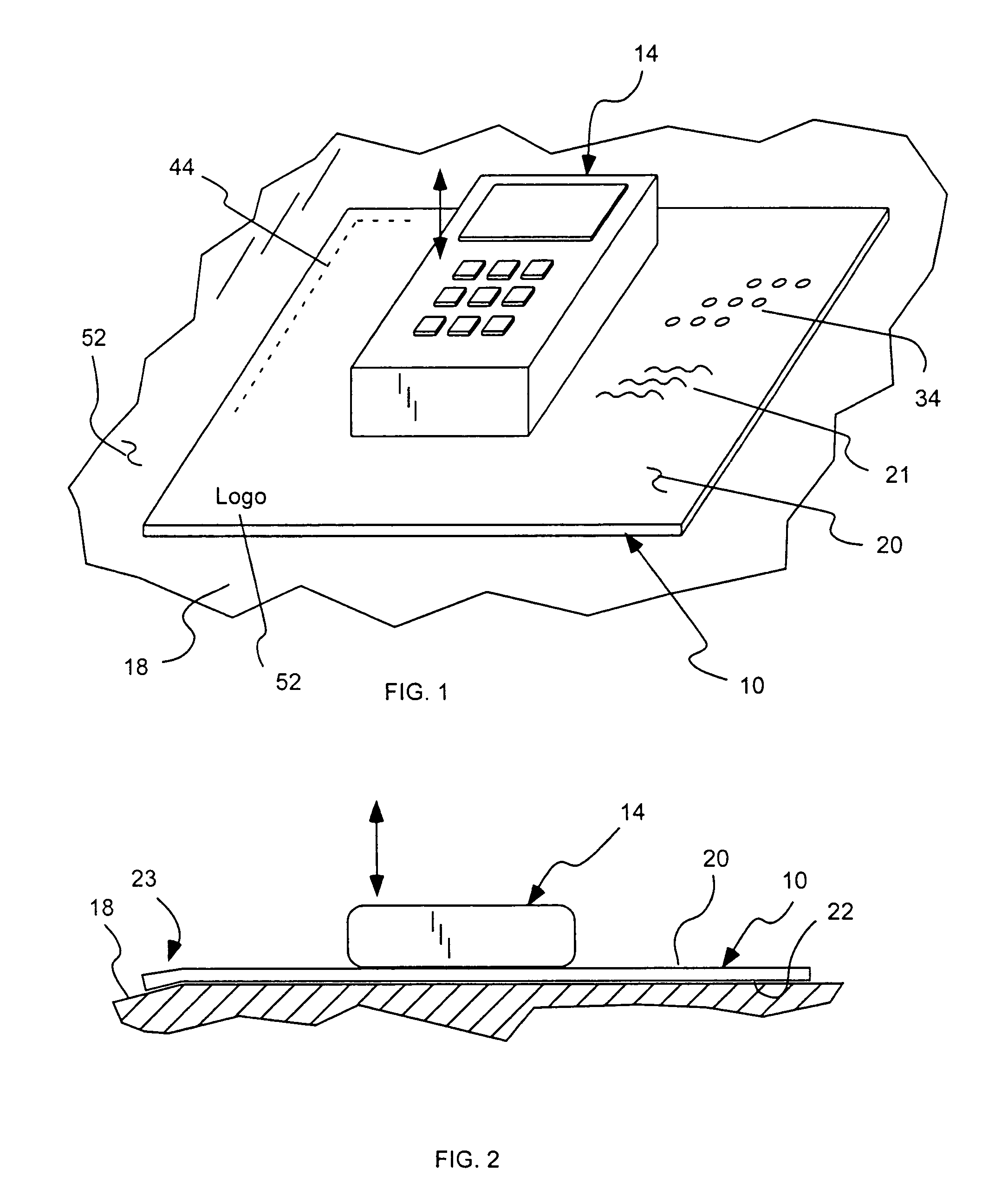 Frictional holding pad