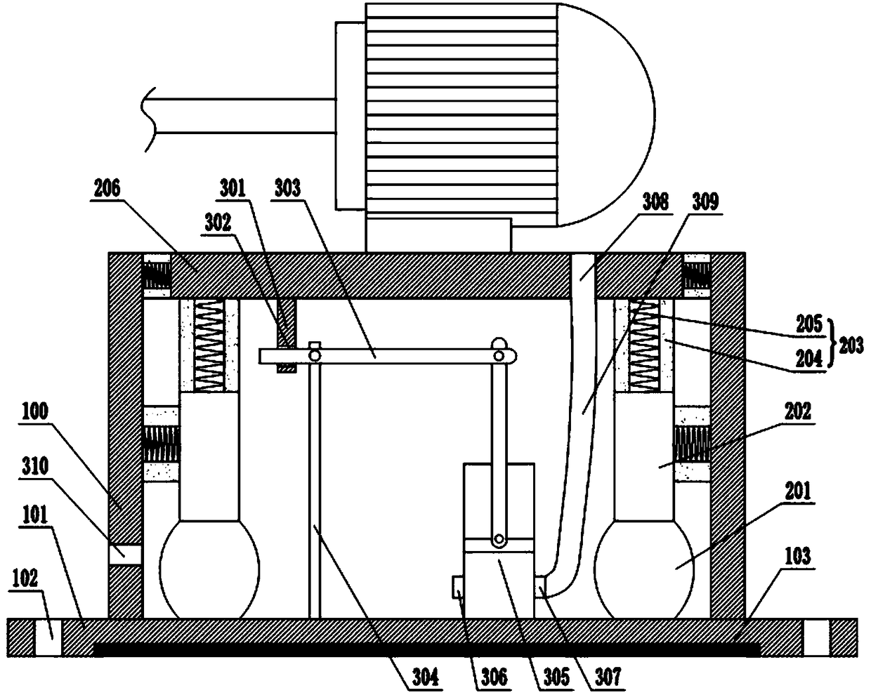 Shockproof cooling device of automobile motor