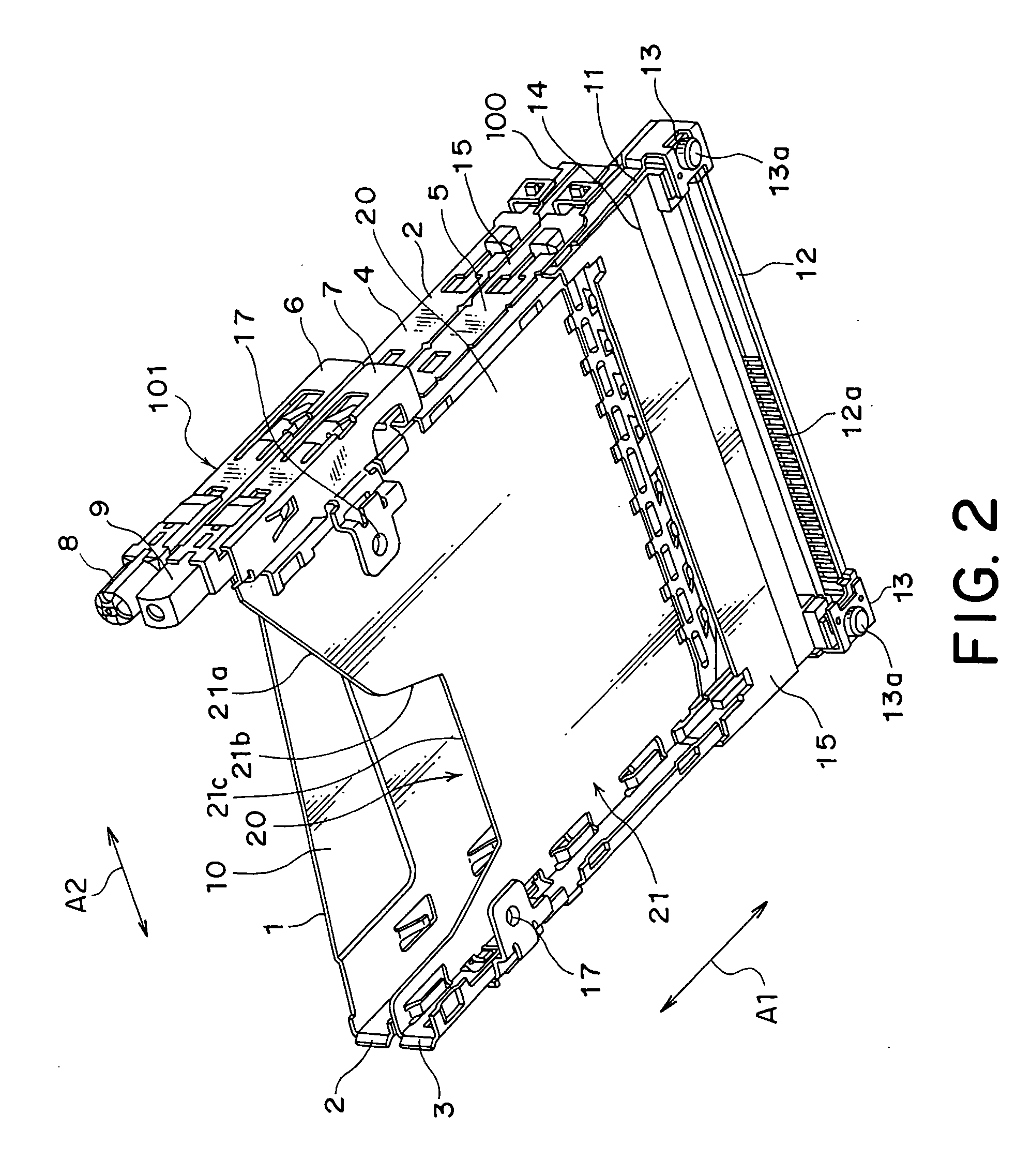 Card connector adapted for cards having different width dimensions