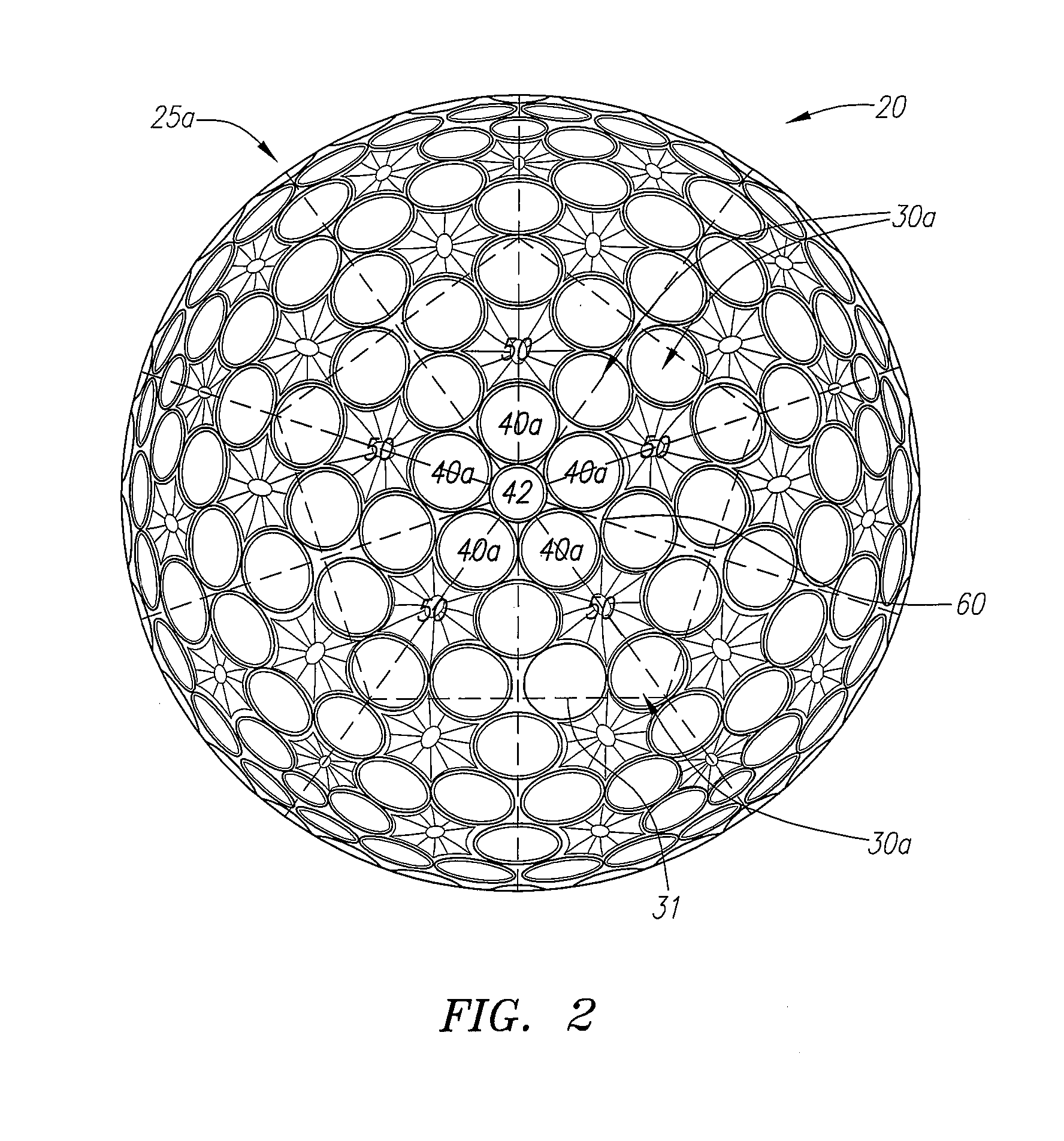 Aerodynamic pattern for a golf ball