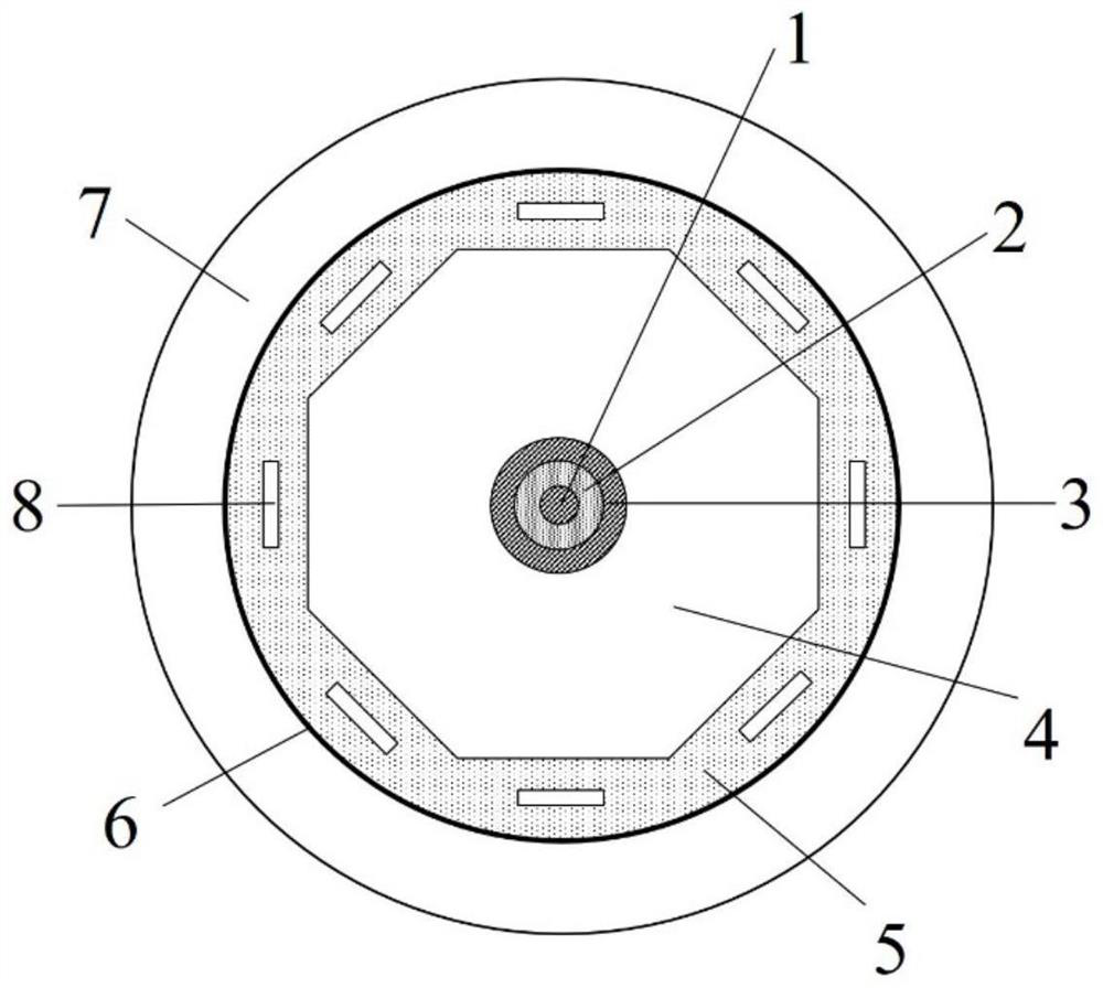 Large mode field single-mode radiation-resistant erbium-ytterbium co-doped optical fiber and preparation method thereof