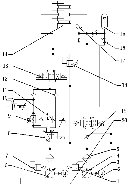 TBM experiment table thrust hydraulic system capable of conforming sudden-change load