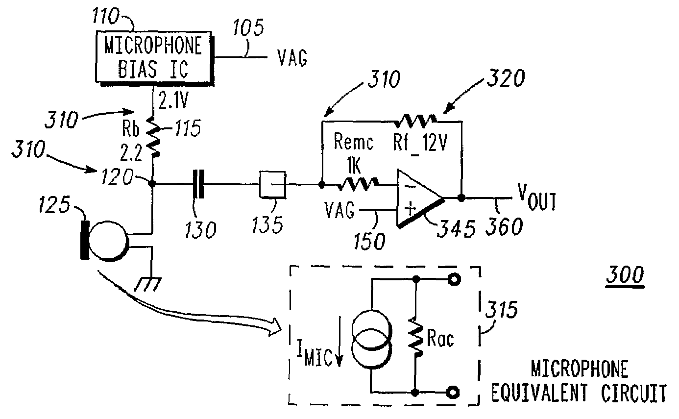 Microphone Amplification Arrangement and Integrated Circuit Therefor