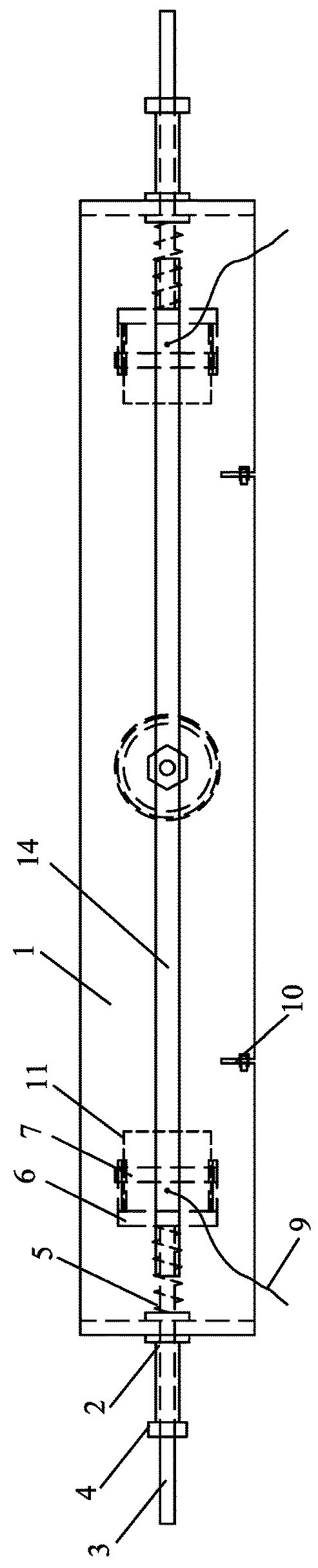 Adjustable fixing device for acoustic emission test sensors for rock damage testing