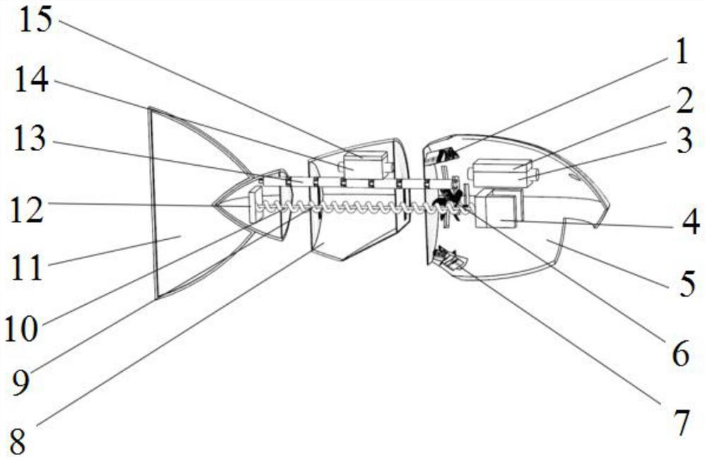 Jumping bionic mechanical fish based on jumping mode