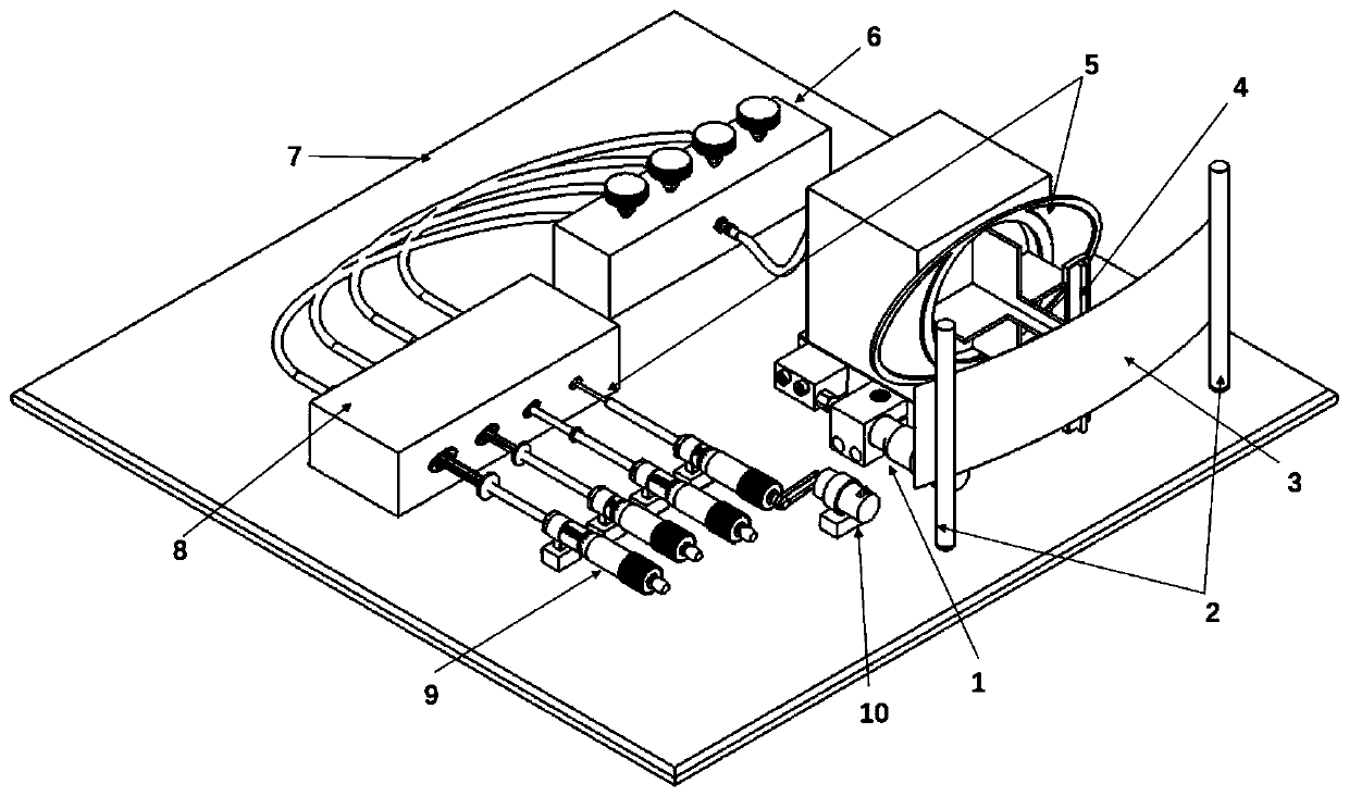 Mechanically controllable break junction device with multilevel control electrode spacing continuously changed as well as method