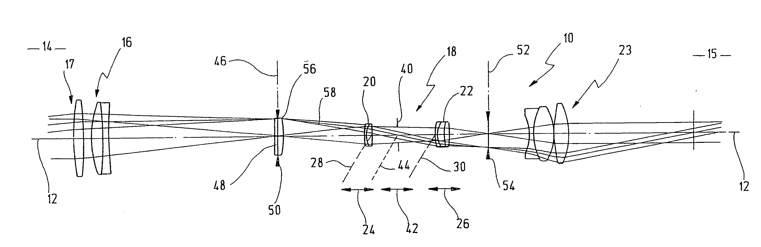 Telescope with variable magnification