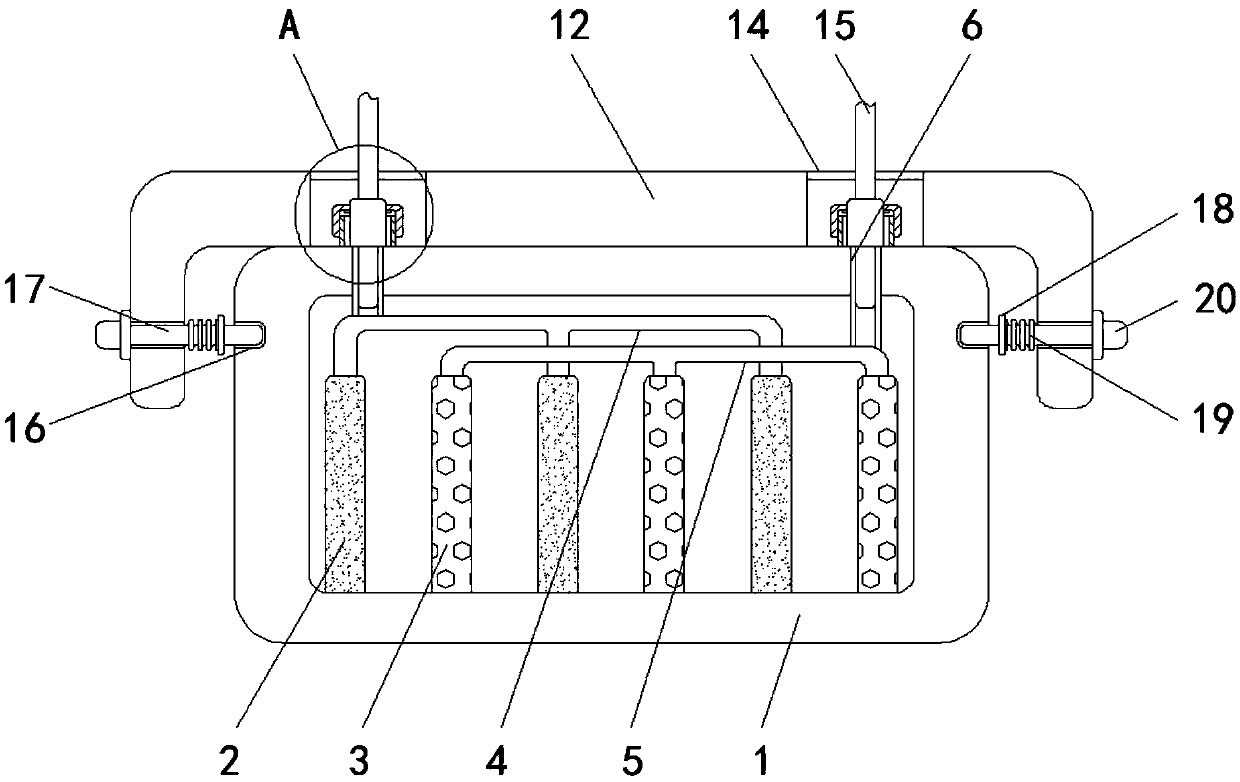 Cable car storage battery for preventing electric leakage of wiring port