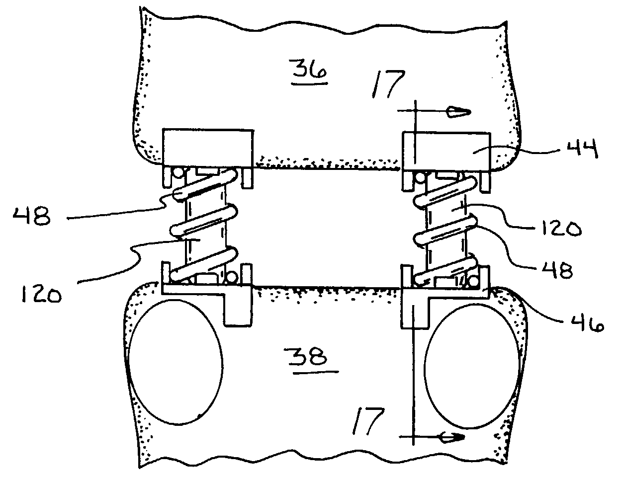 Vertebral implant with dampening matrix adapted for posterior insertion