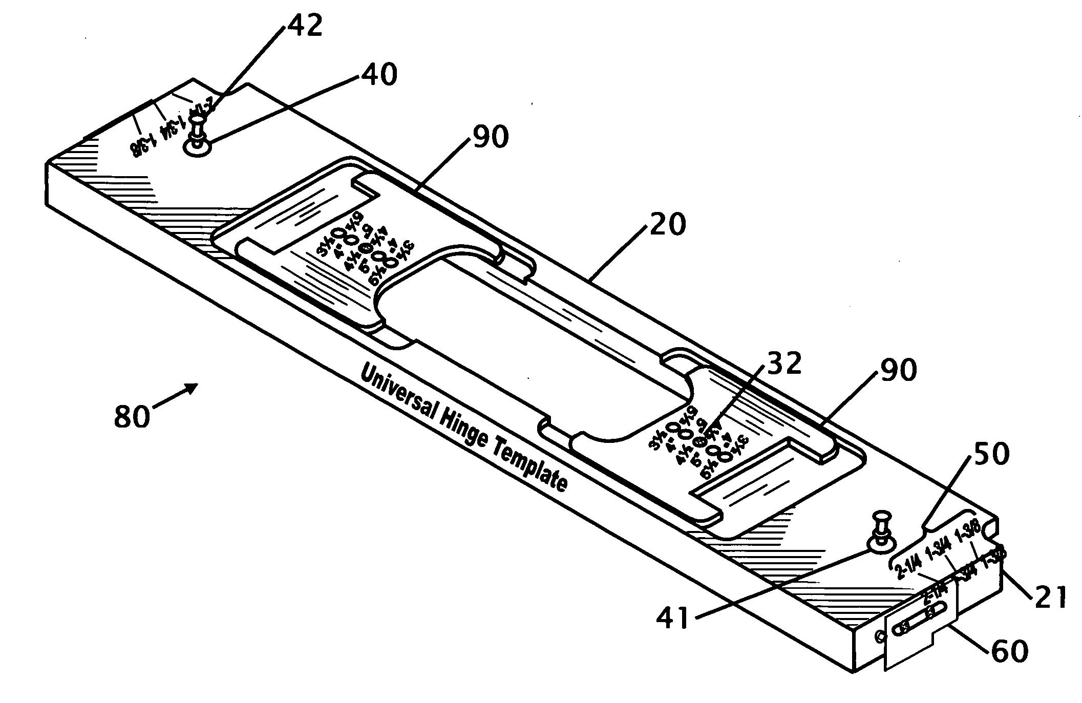 Router guide for different width doors and hinges