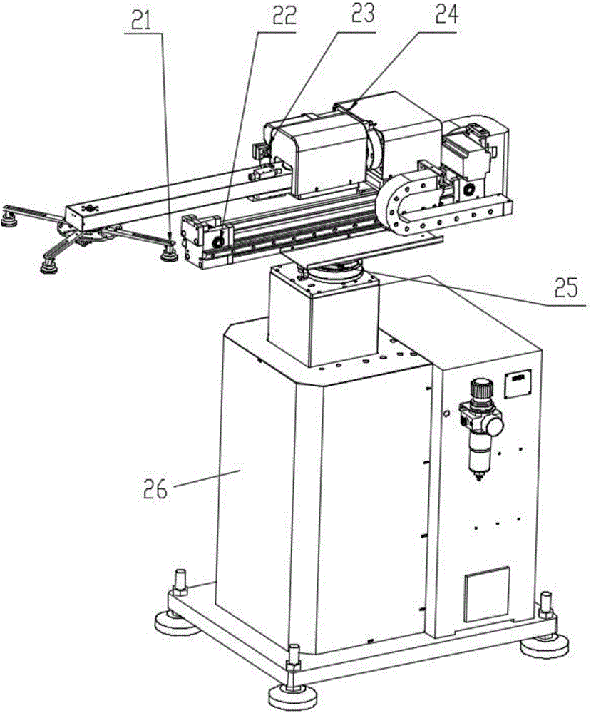 Punching five-axis vertical type mechanical arm multi-machine interconnected control method and punching production line