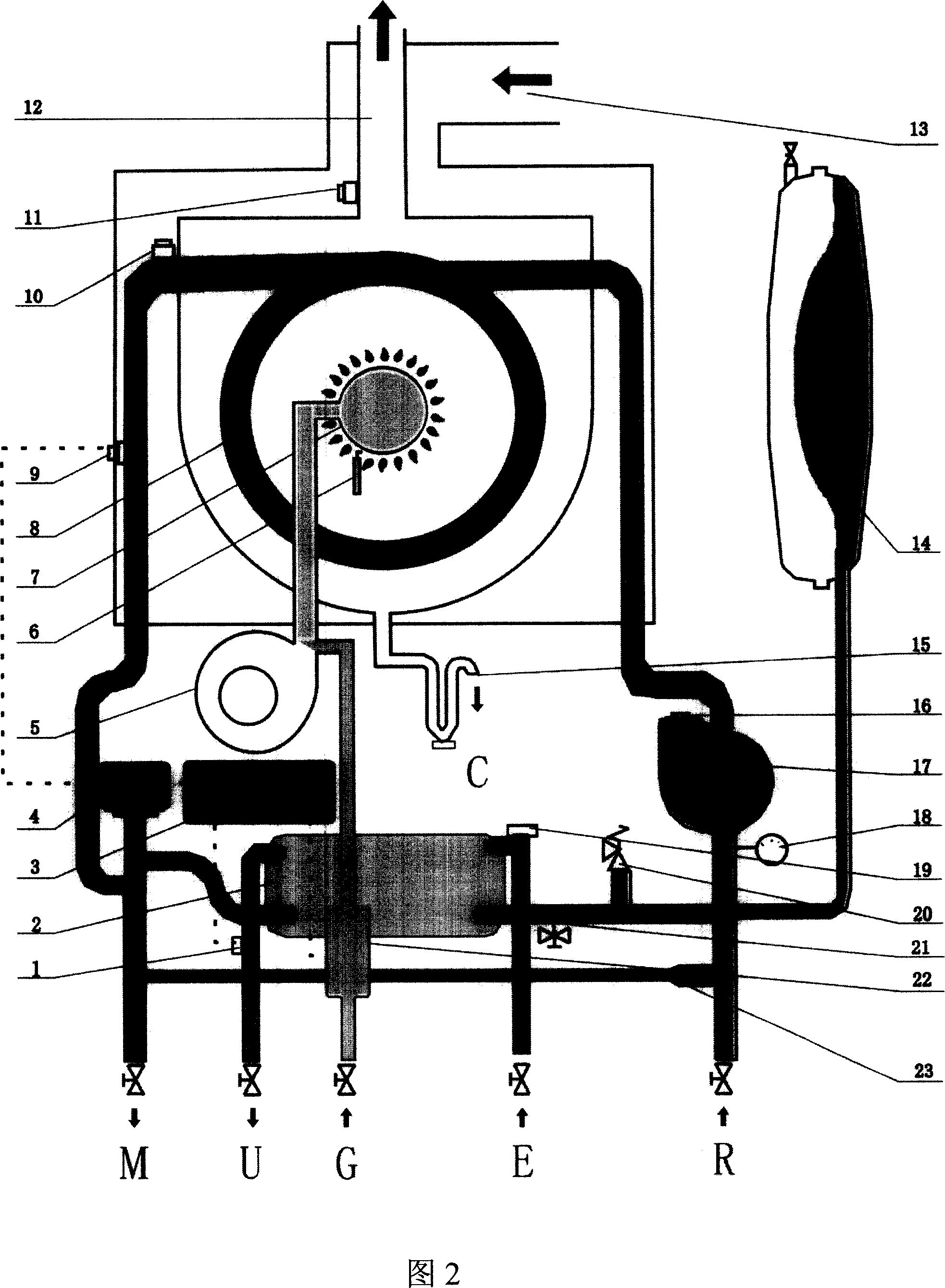 Full pre-mix condensing heating hot-water dual-purpose device