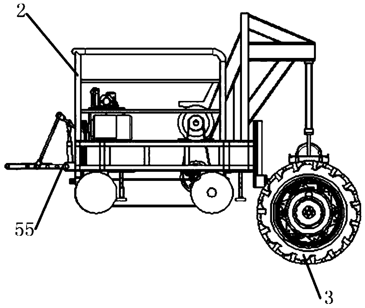 A soil tank test bench