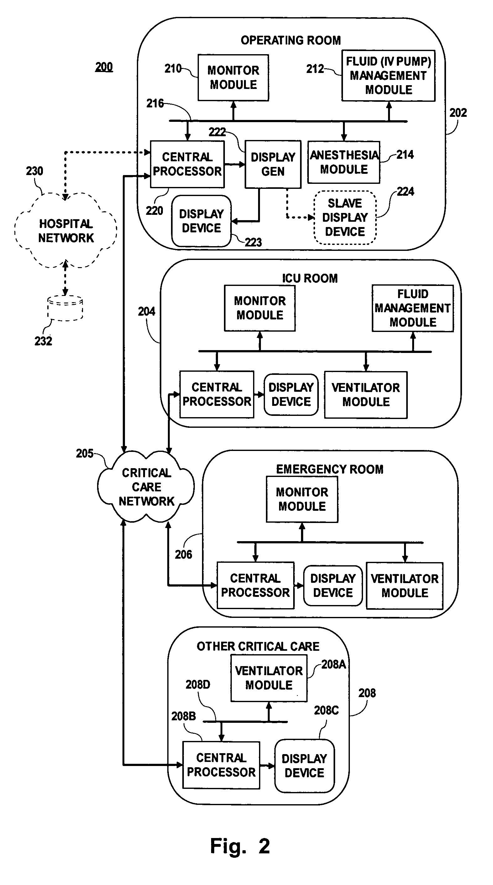 Healthcare processing device and display system