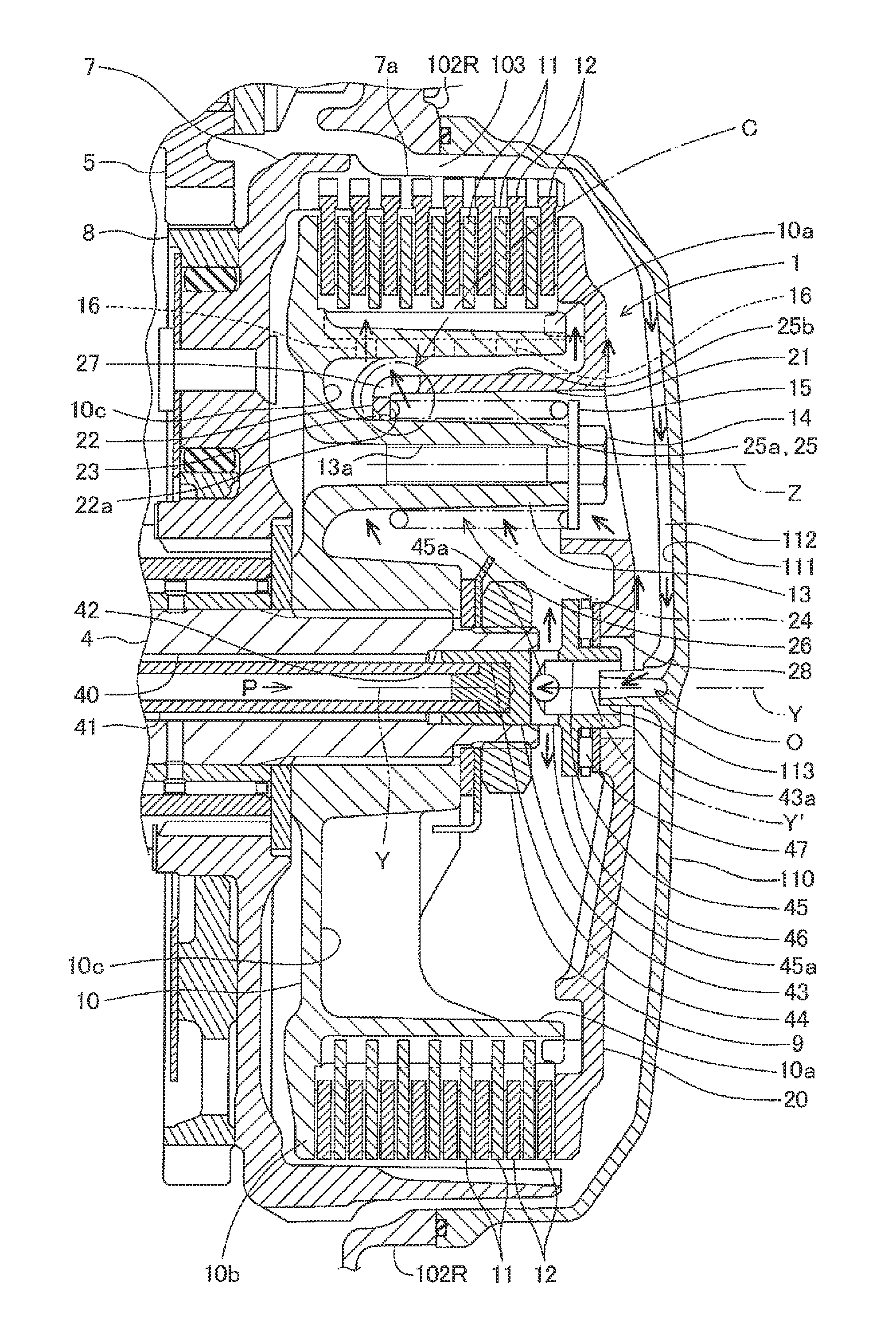 Clutch apparatus for a power unit and power unit incorporating the same