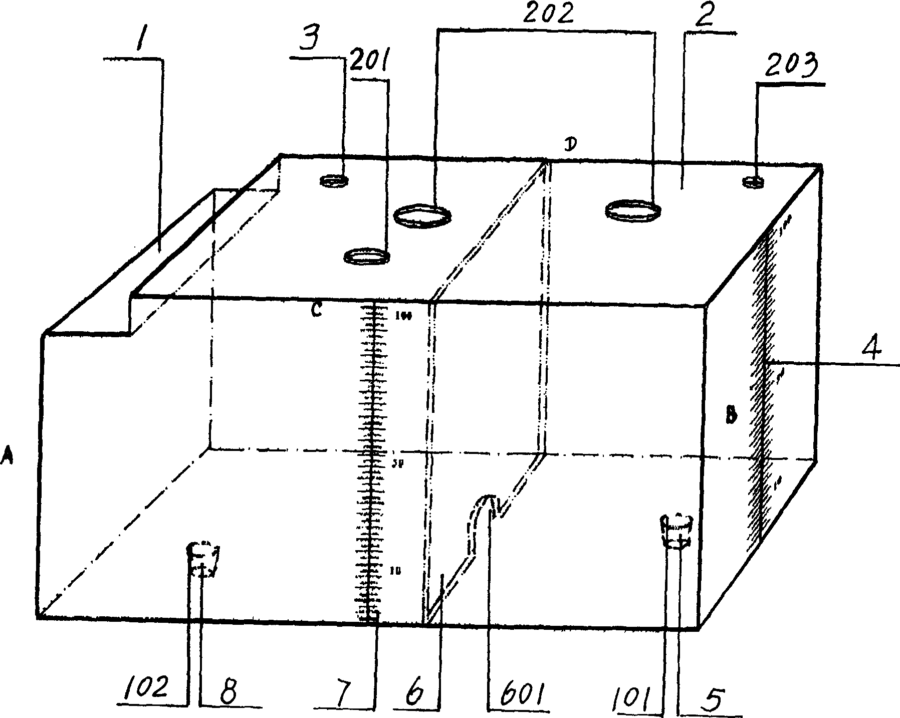 Transparent metering oil tank