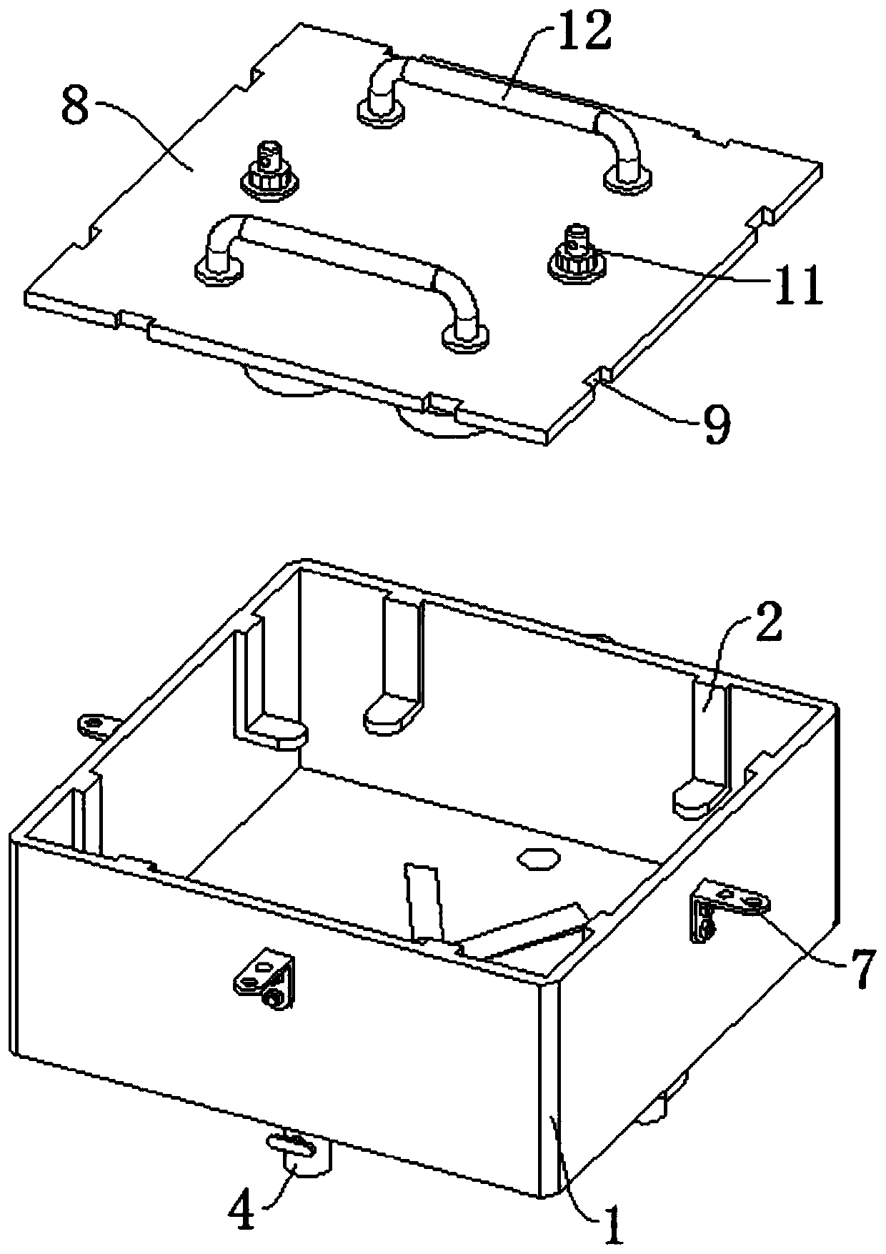 Stock bin hot sealing and pressing device for hot melting glue sheet