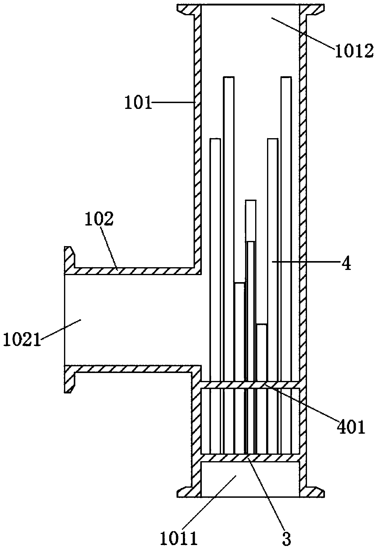 Egg white and yolk uniform mixing device used in cake inflating and whipping production line