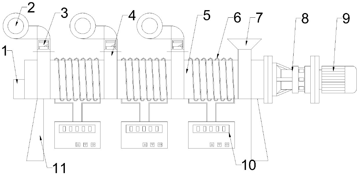 Biomass particle drying device in electromagnetic induction heating and drying method of biomass particle drying device