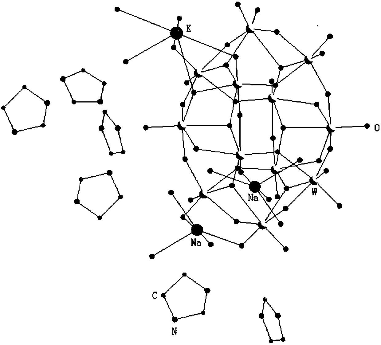 Dodeca-tungstate crystal material with two-dimensional nano pore cavity structure and preparation method of dodeca-tungstate crystal material