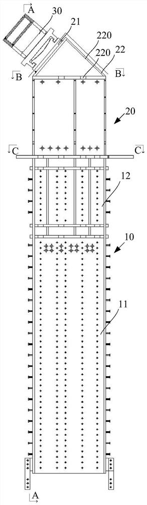 Roof floor-standing support and construction method thereof