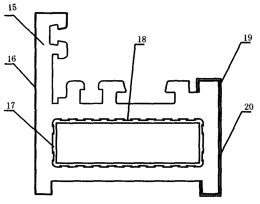 Wood plastic aluminum door and window composite profile and manufacturing method thereof