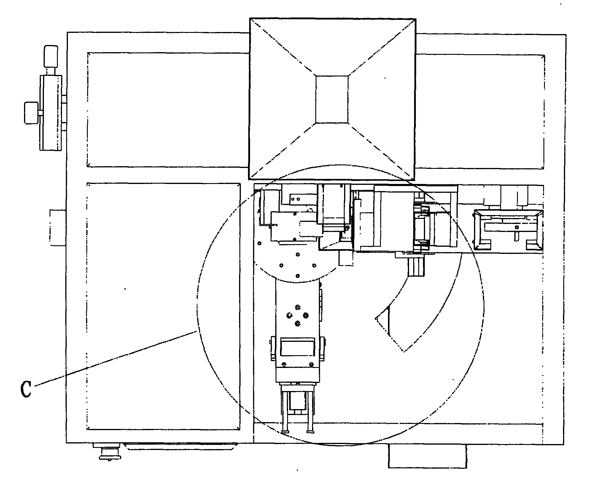 Automatic vacuum sub-packaging device for granular food products