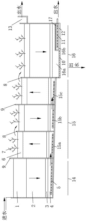 Multi-stage baffled rain garden system for treating incipient rainwater and its application