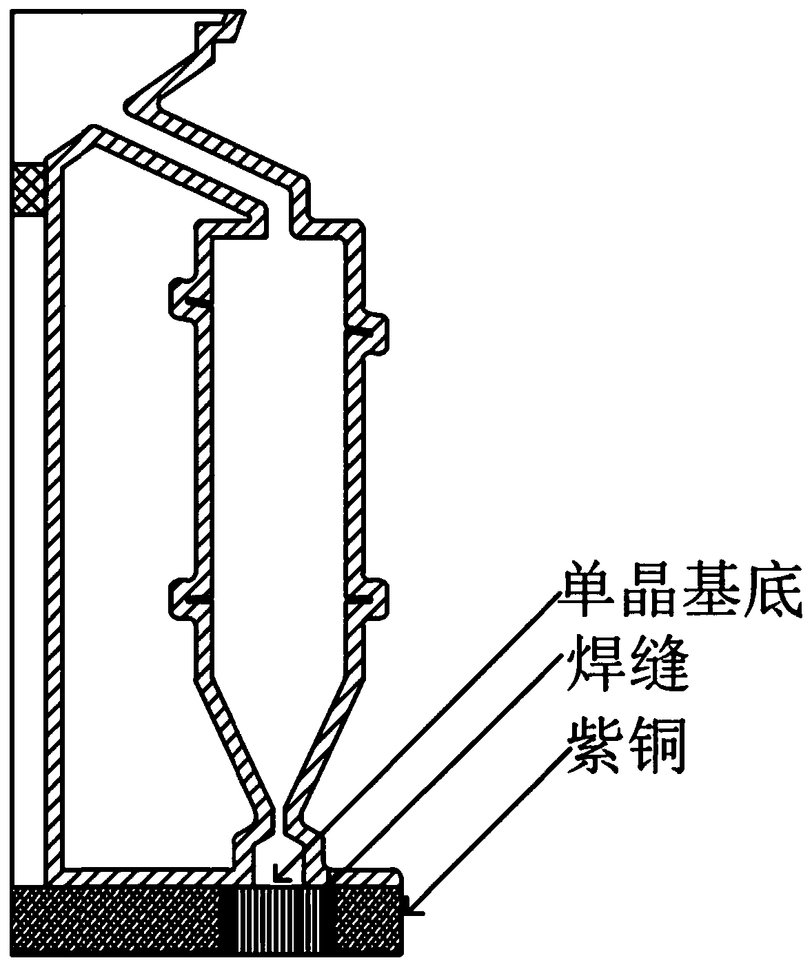 Substrate triggered single crystal high temperature alloy directional solidification technology