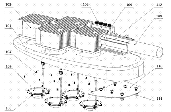 Light-emitting diode (LED) street lamp using multifunctional lamp casing as installing interface support structure