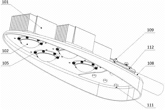 Light-emitting diode (LED) street lamp using multifunctional lamp casing as installing interface support structure