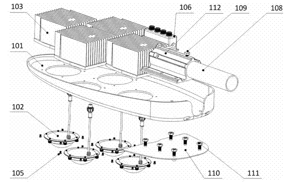 Light-emitting diode (LED) street lamp using multifunctional lamp casing as installing interface support structure