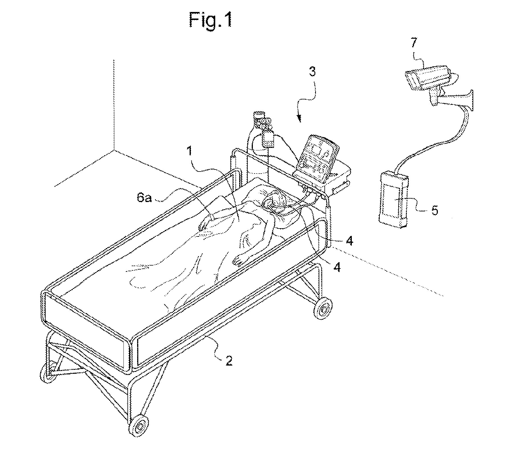 Assistance terminal for remotely monitoring a person connected to a medical assistance and monitoring device