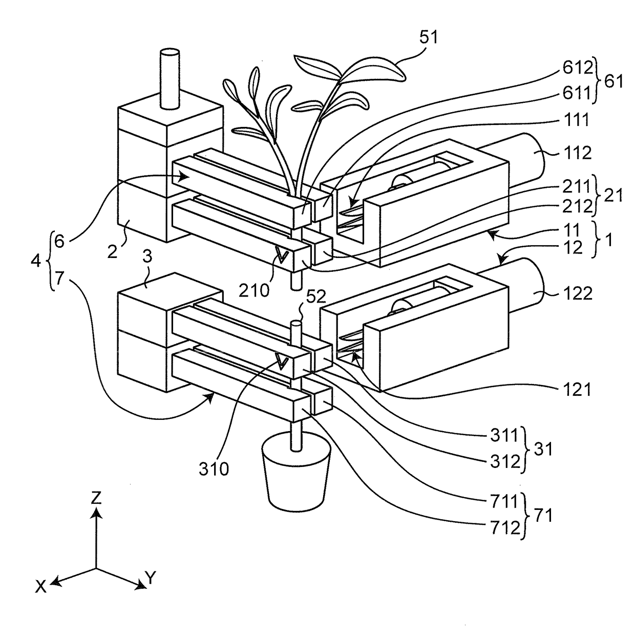 Seedling-cutting apparatus, and grafting apparatus having seedling-cutting apparatus