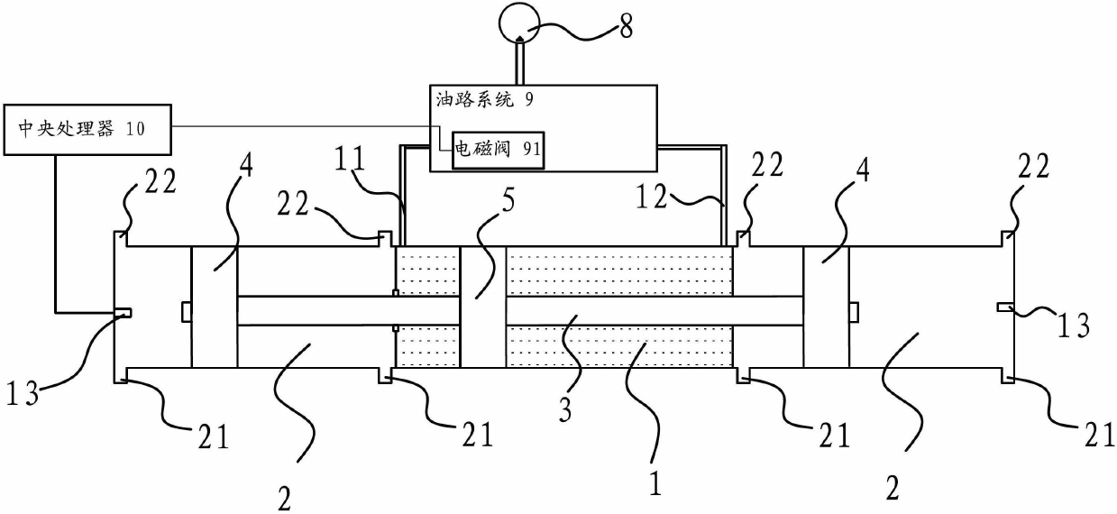 Double-acting hydraulic ejecting type vacuumizing and compressing device of double cylinders