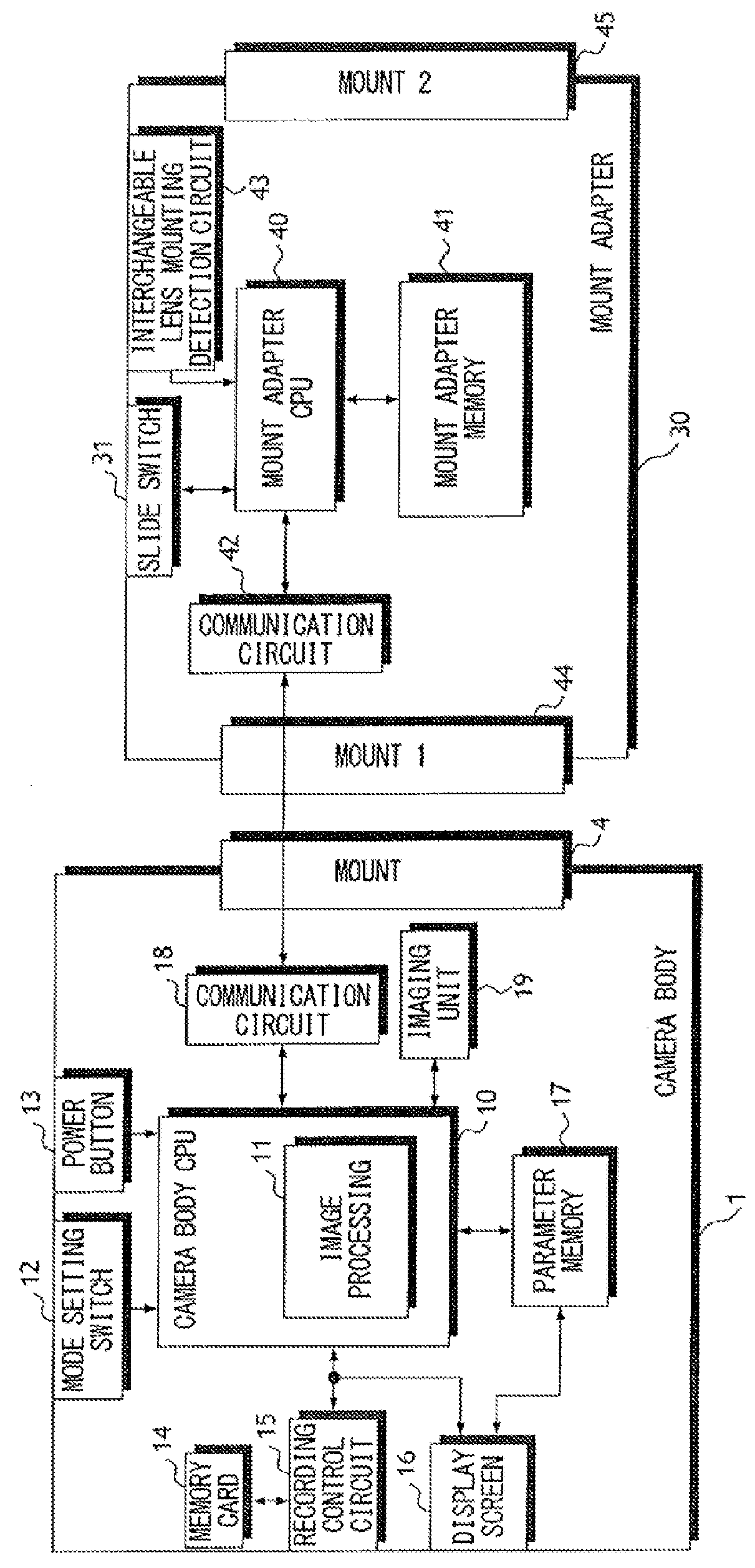 Camera body, mount adapter, and methods of controlling operation of same