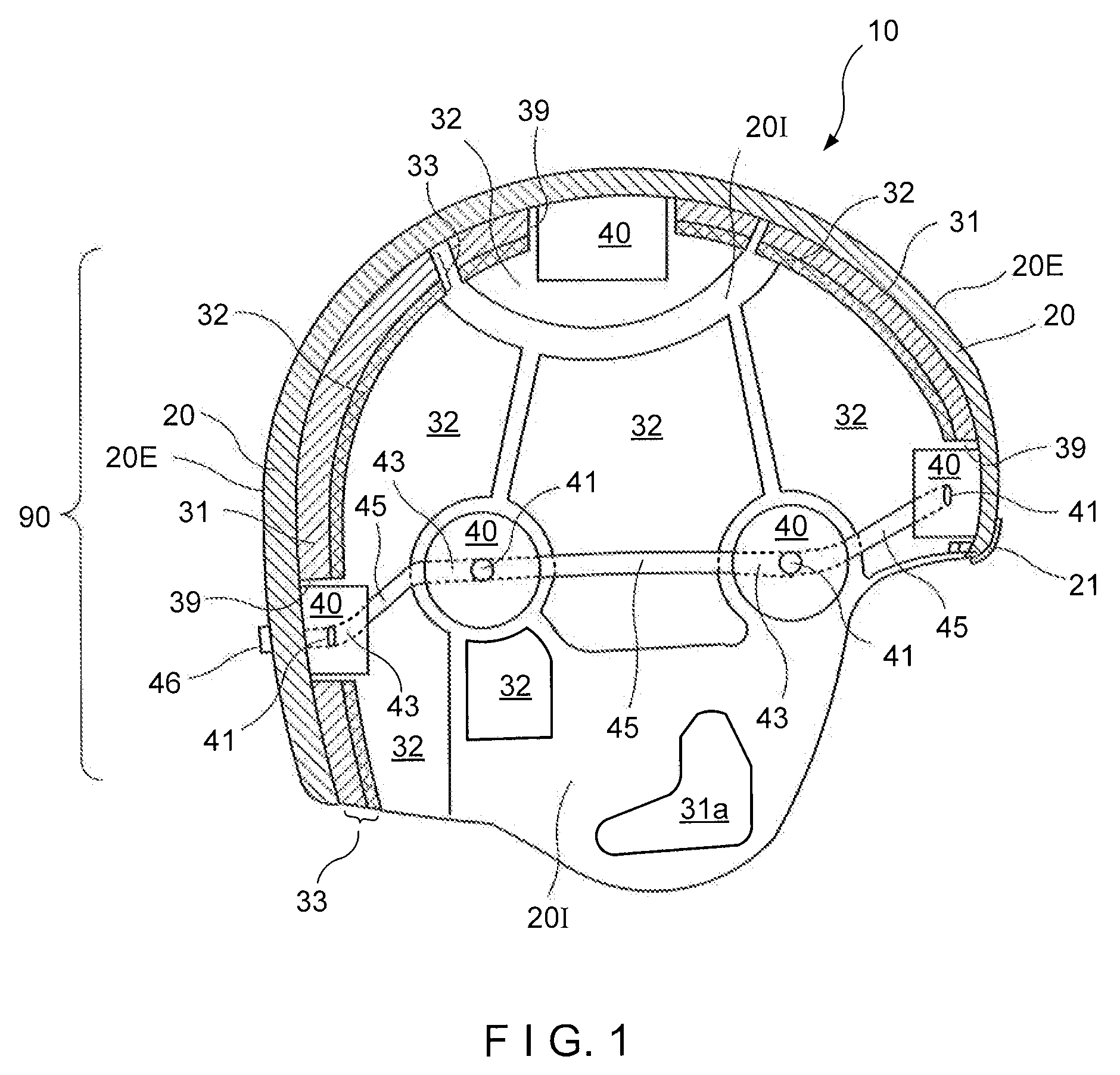 Helmet with columnar cushioning