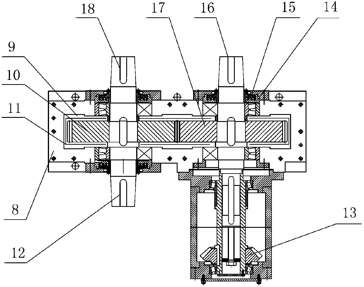 Double-side needling machine speed reducing system