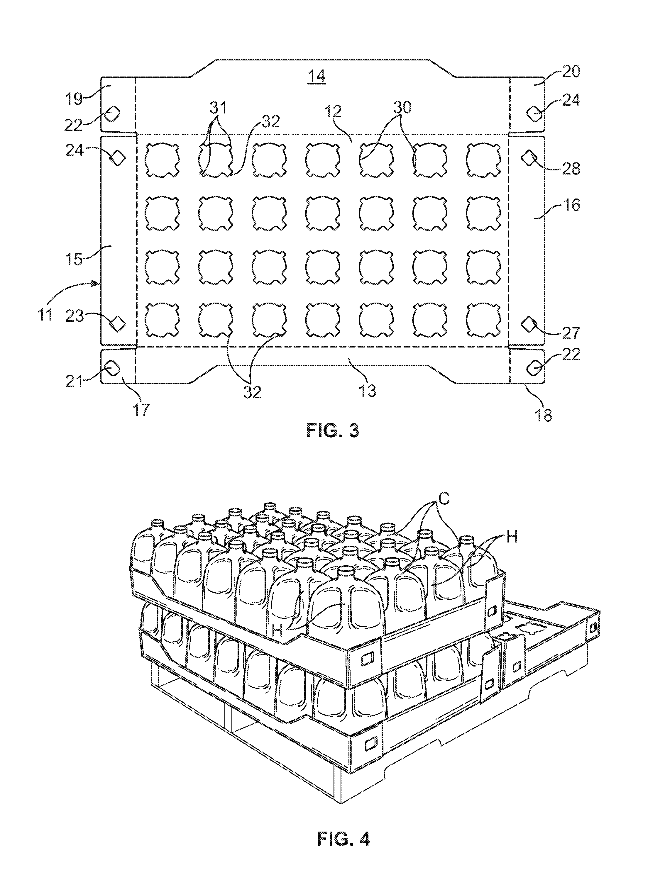 Stabilizing Tray For Shipping and Display Stacked Containers