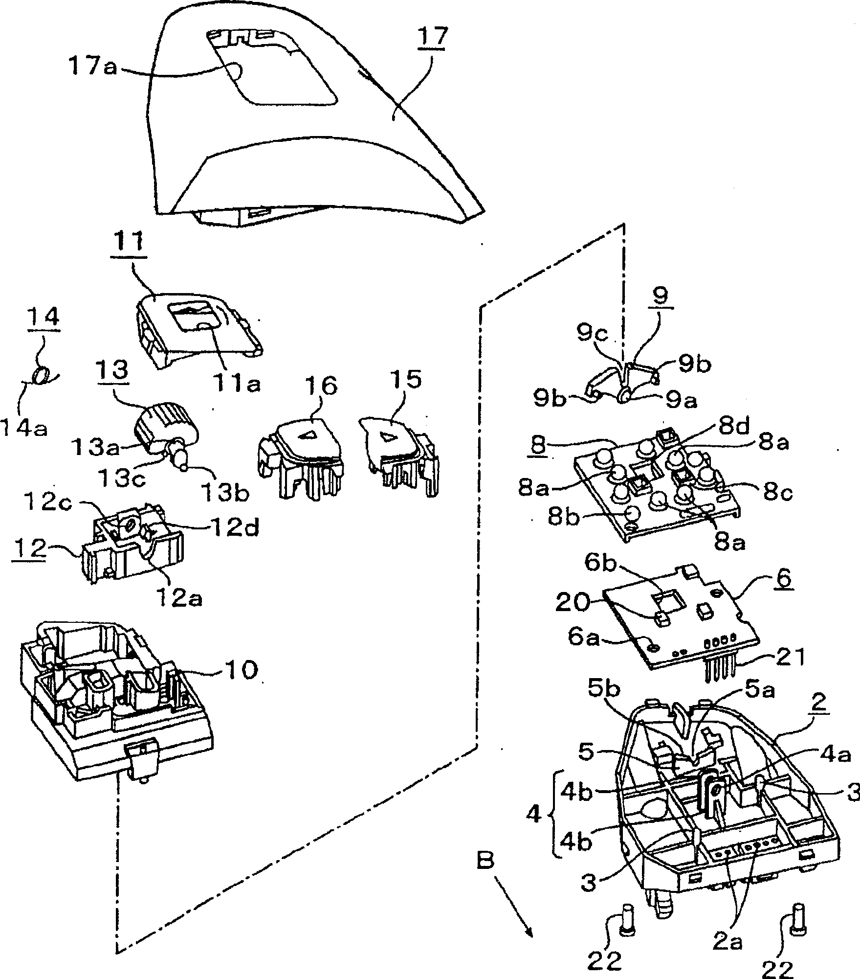 Switch device and steering switch device using the same