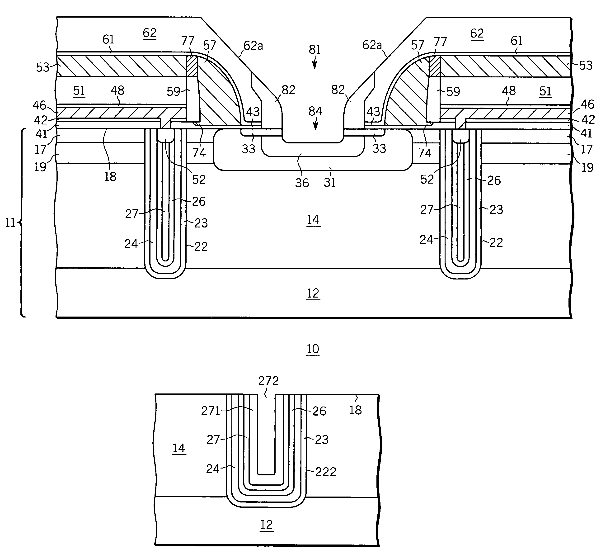 Semiconductor device having deep trench charge compensation regions and method